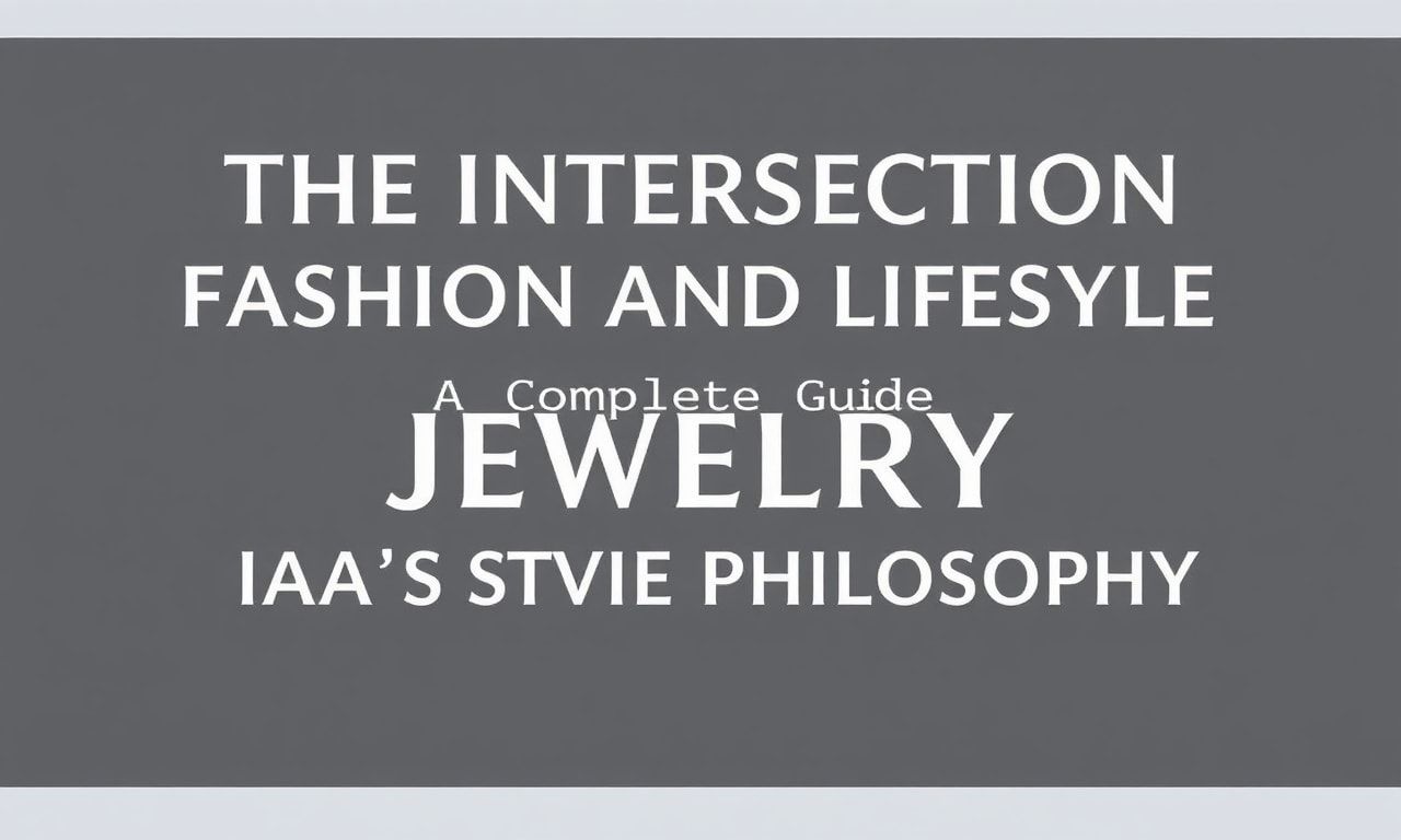 The Intersection of Fashion and Lifestyle: A Comprehensive Guide to Jewelryia's Style Philosophy